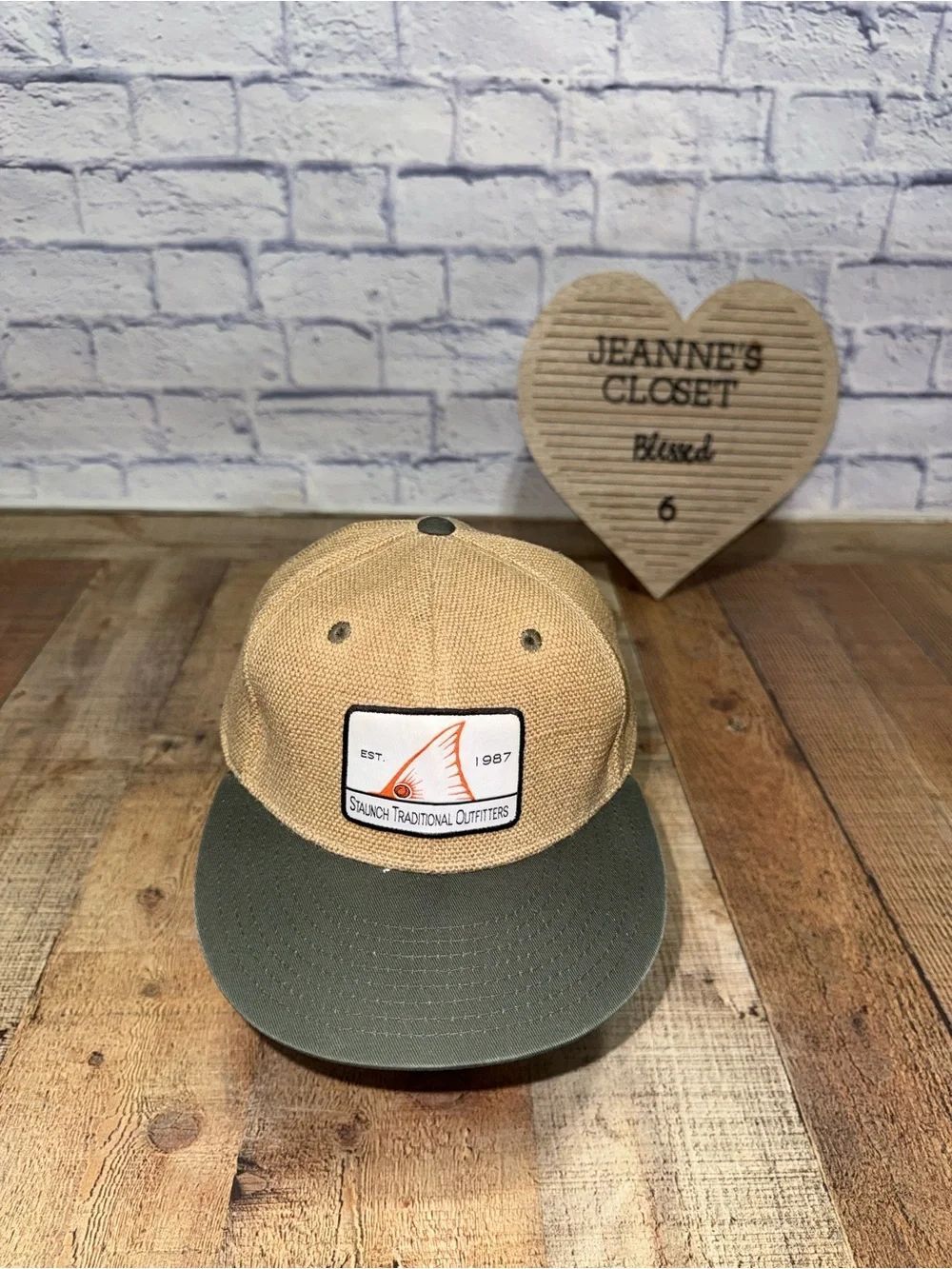 Staunch Traditional Outfitters Snapback Hat – Tan/Khaki with Olive Green Brim